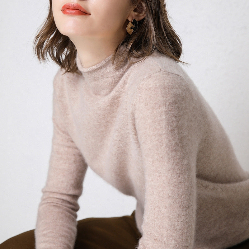 Women's Wool Mock Neck Pullover Sweater