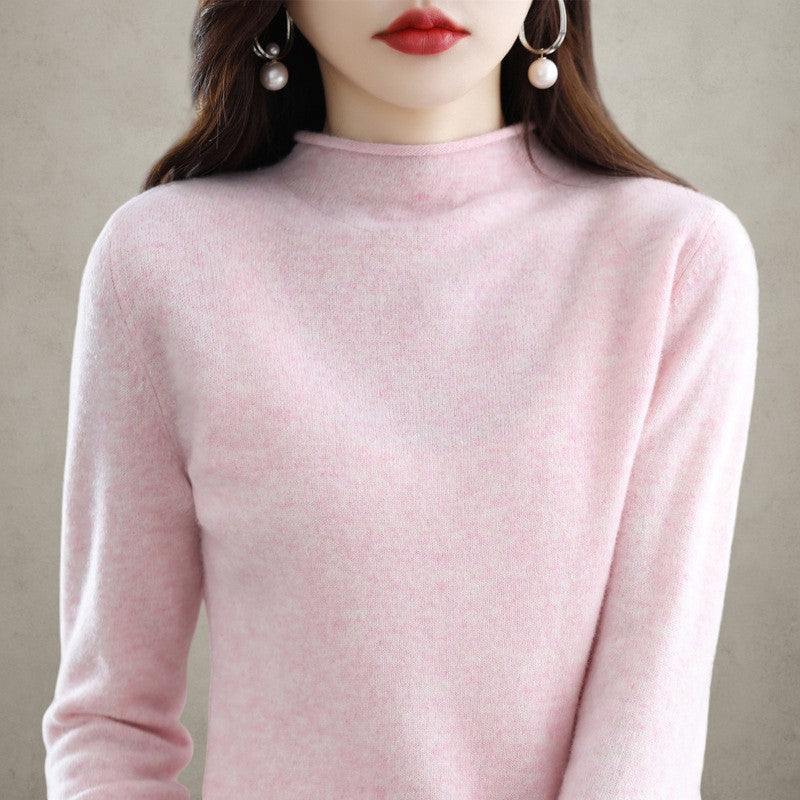 Women's Wool Mock Neck Pullover Sweater