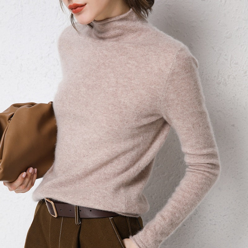 Women's Wool Mock Neck Pullover Sweater