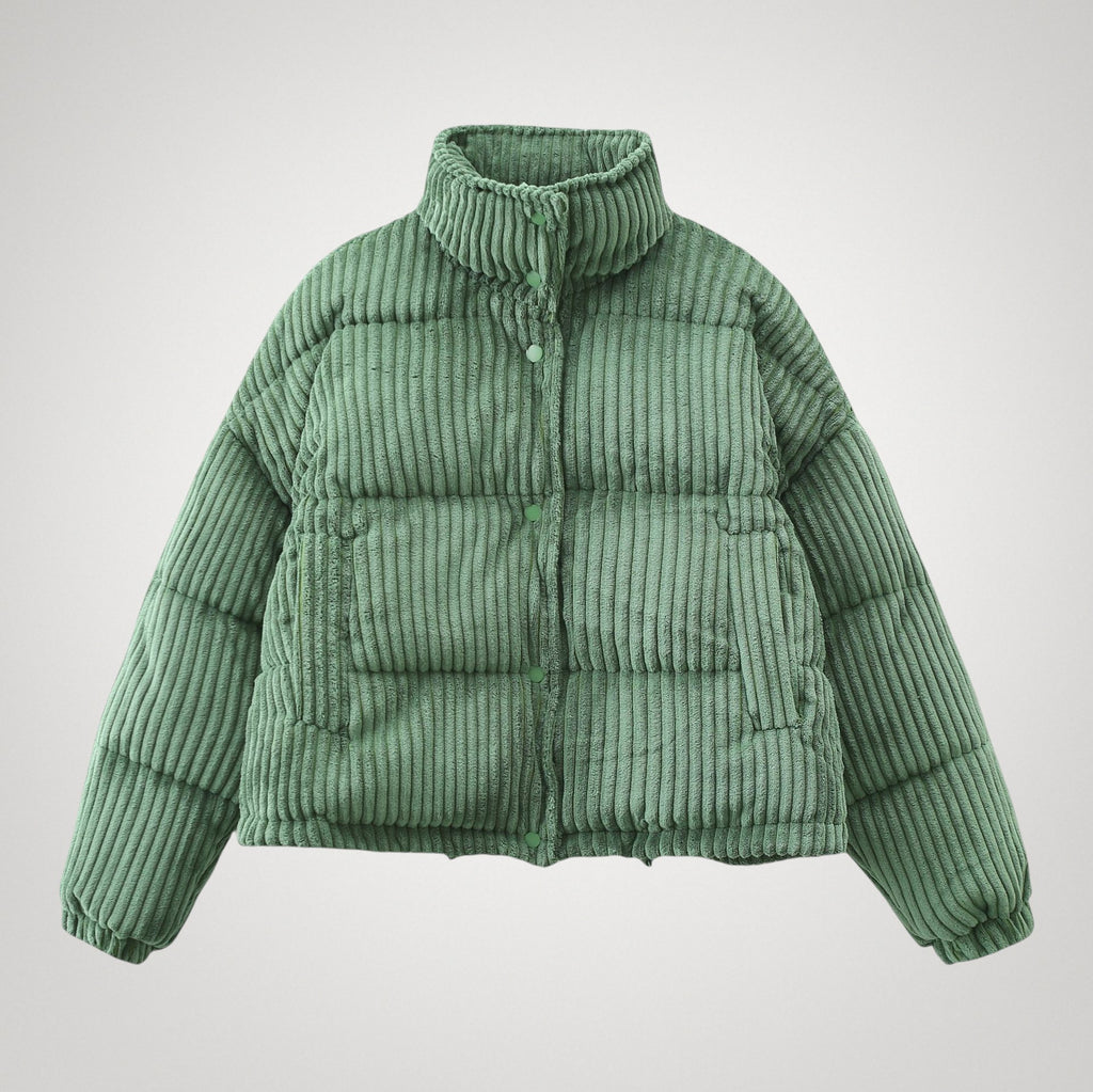 Women's Short Corduroy Puffer Jacket