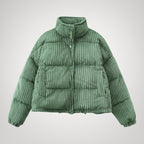 Women's Short Corduroy Puffer Jacket