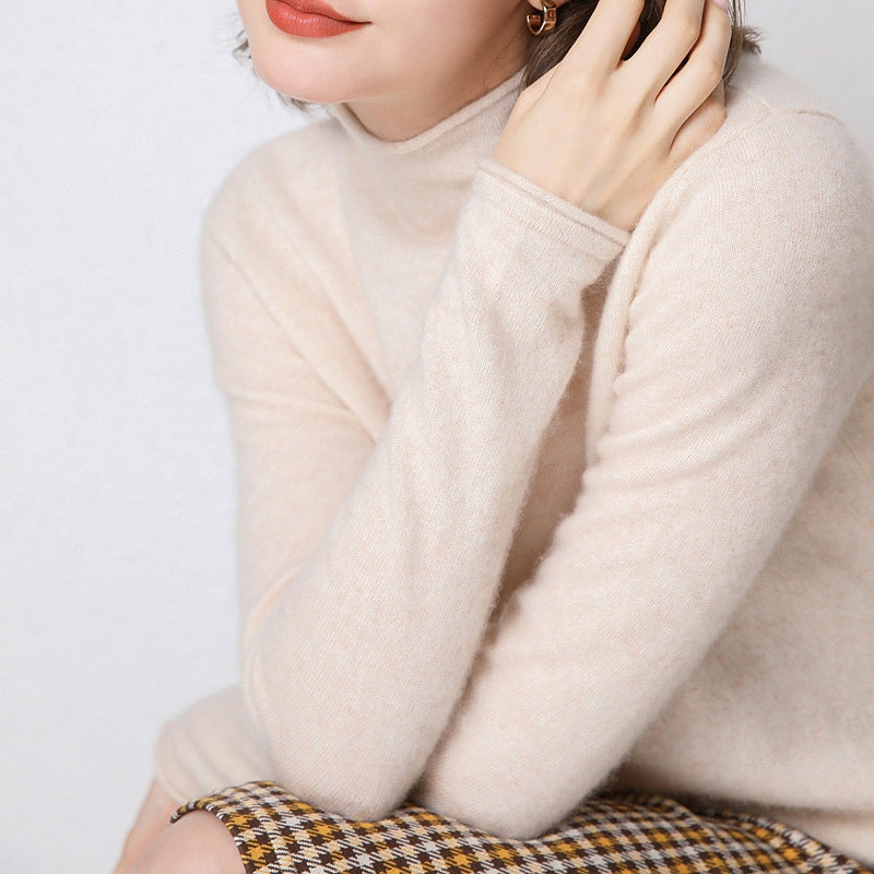 Women's Wool Mock Neck Pullover Sweater