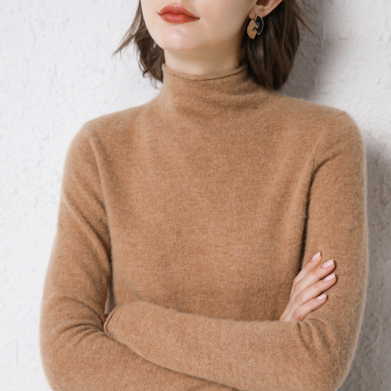 Women's Wool Mock Neck Pullover Sweater